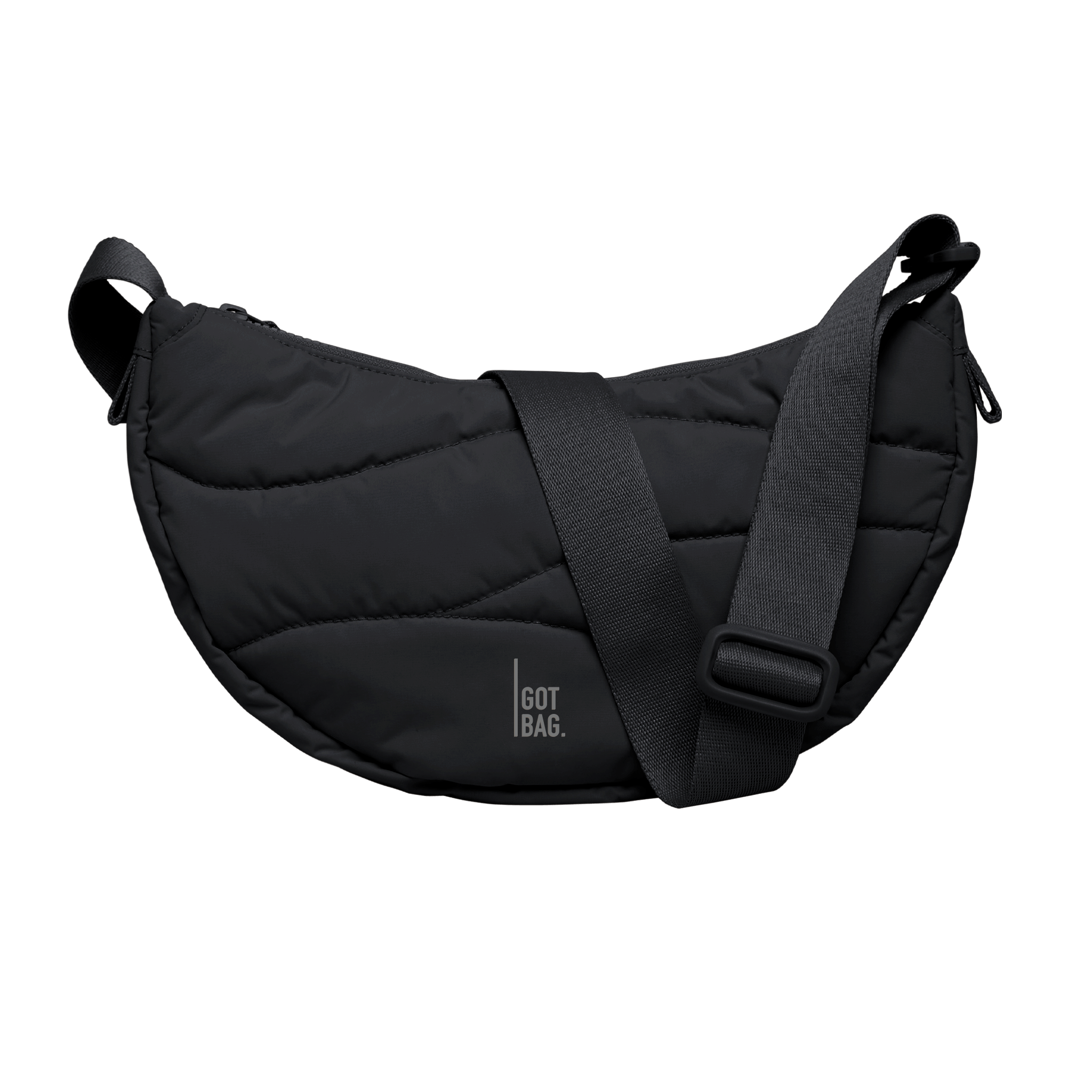 Wavy Puffer Moon Bag (Monochrome)