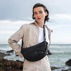 Wavy Puffer Moon Bag (Monochrome)